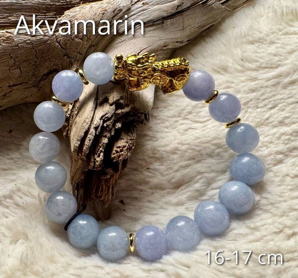 Pixui lykkearmbånd i Akvamarin