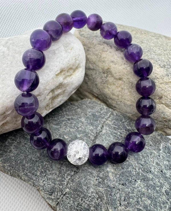 Ametyst og krakelert bergkrystall