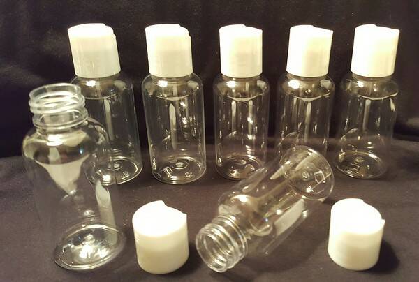 10 Pack Lot 2.7 Oz 80ml Empty Plastic Round CLEAR Bottles with Bullet Dispensing cap travel size Hand Sanitizer Gel Lotion