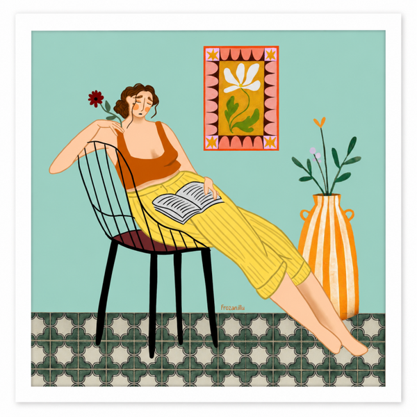 Reading in Silence – Art Print 21*21