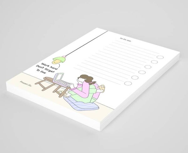 Notitieblok A5 – Work hard, don’t forget to live
