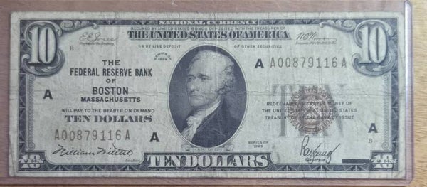 1929A $10 National Currency Note
