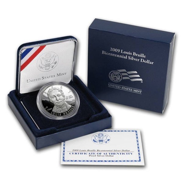 2009 Louis Braille Bicentennial Silver Dollar (C43)