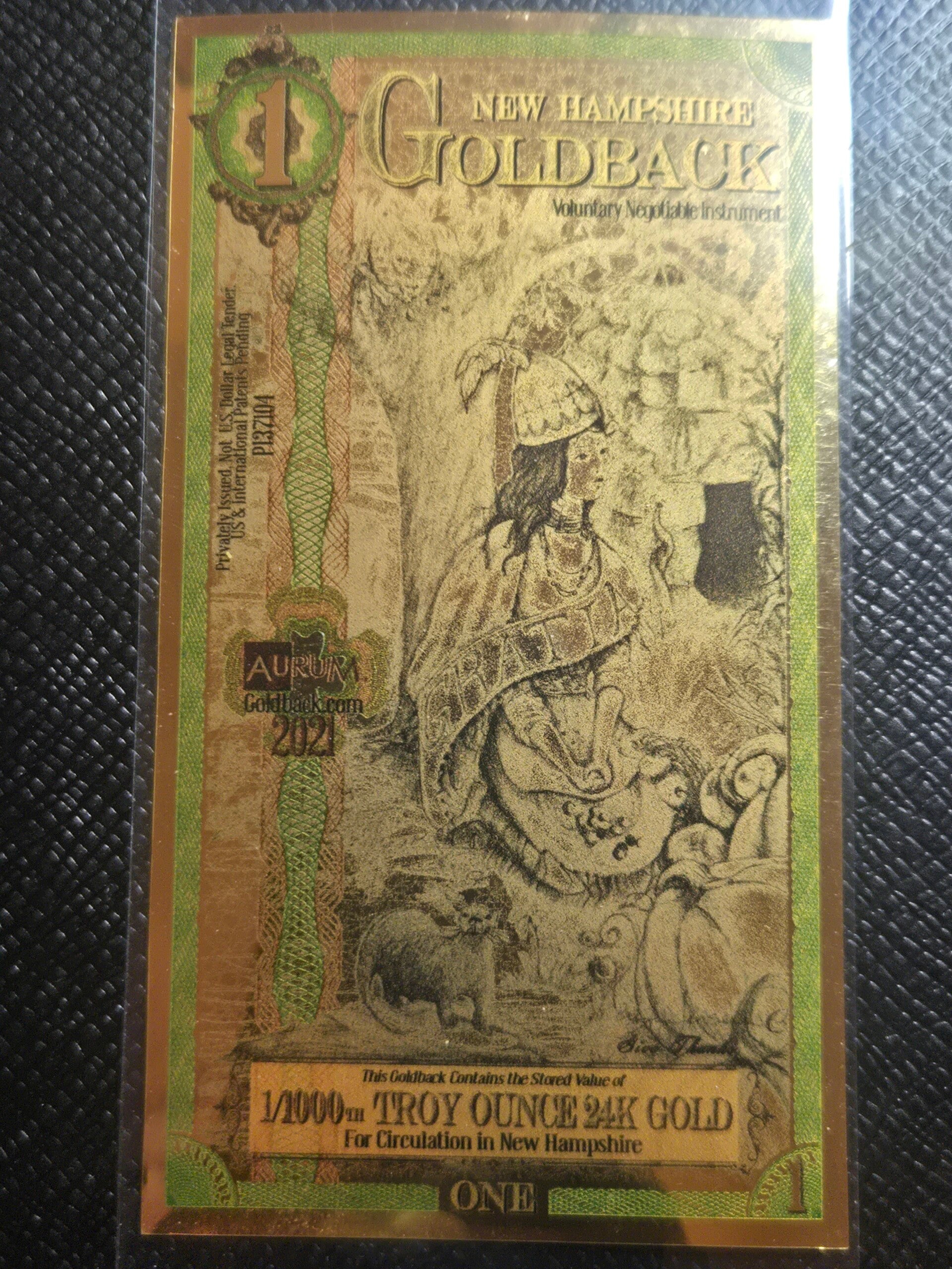 2021 New Hampshire $1 Goldback