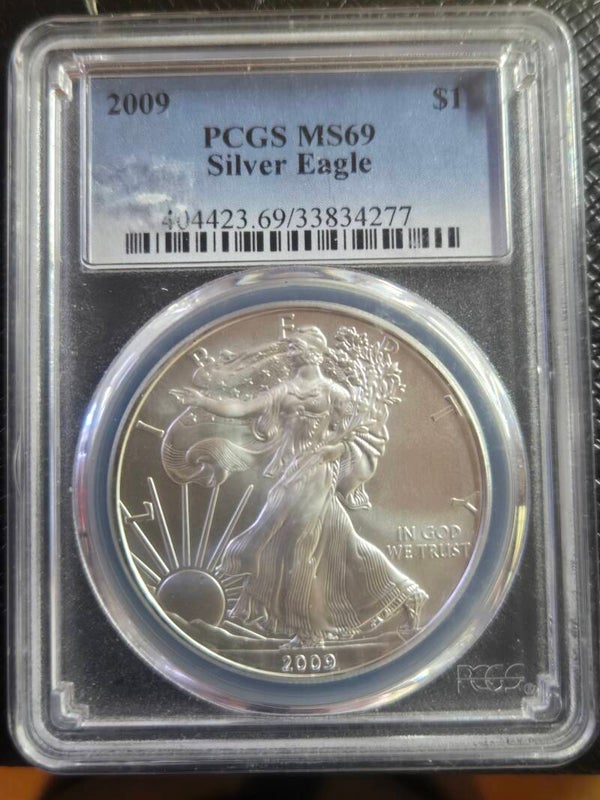 2009 PCGS Graded MS69 Silver Eagle 1oz .999 Silver (S96)