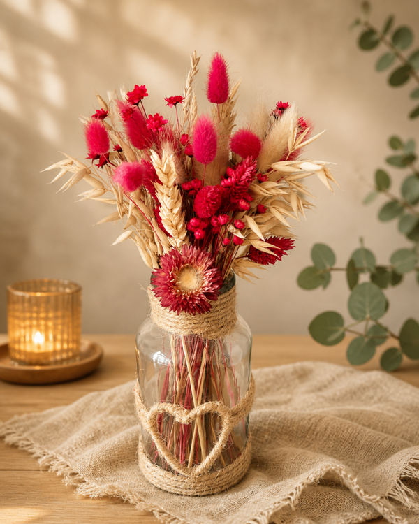 Bloemenvaas rood hartje