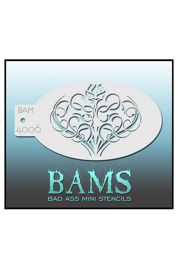 Bad Ass Bam stencil: curly flower crown
