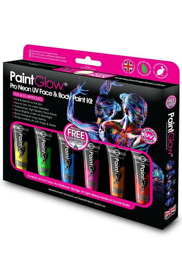 PaintGlow - Neon Uv Face & body paint kit