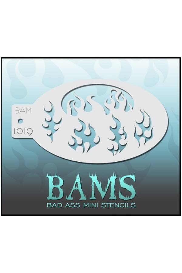 Bad Ass BAM stencil flames - 1019