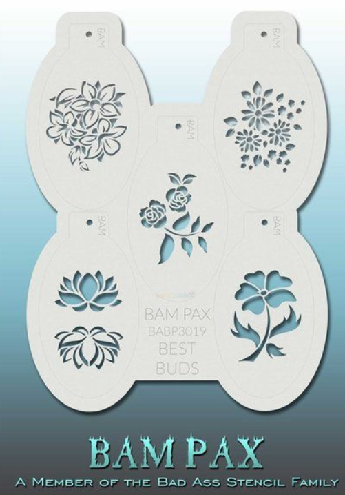 Bad Ass stencils - Bam Pax flowers