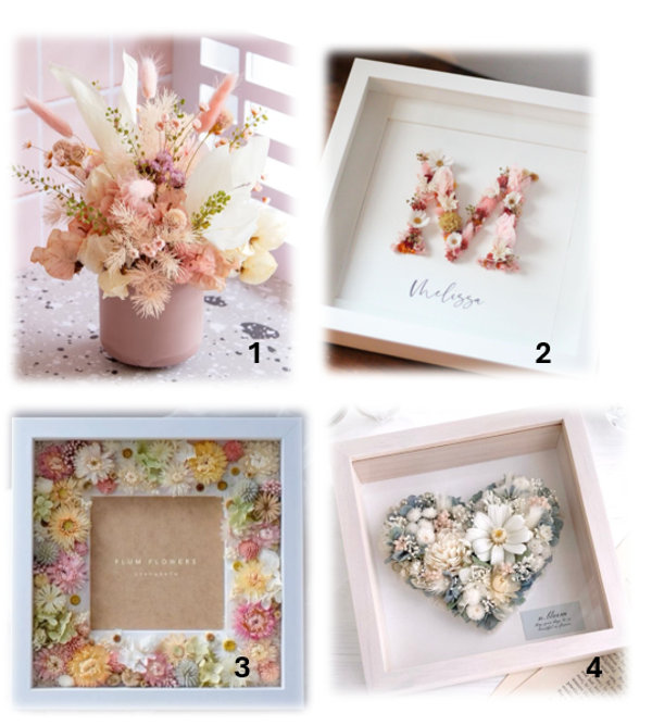26/6: creatief met droogbloemen (4 keuzes)