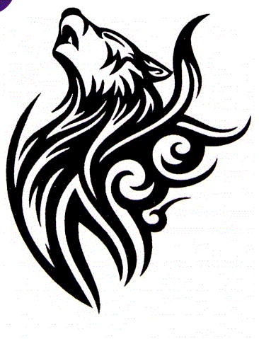 Quick tattoo S - Tribal wolf