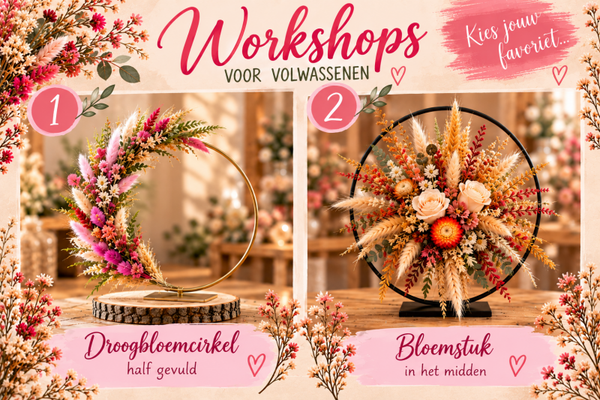 Workshop droogbloemen vrij 11 dec - 10u tot 12u30