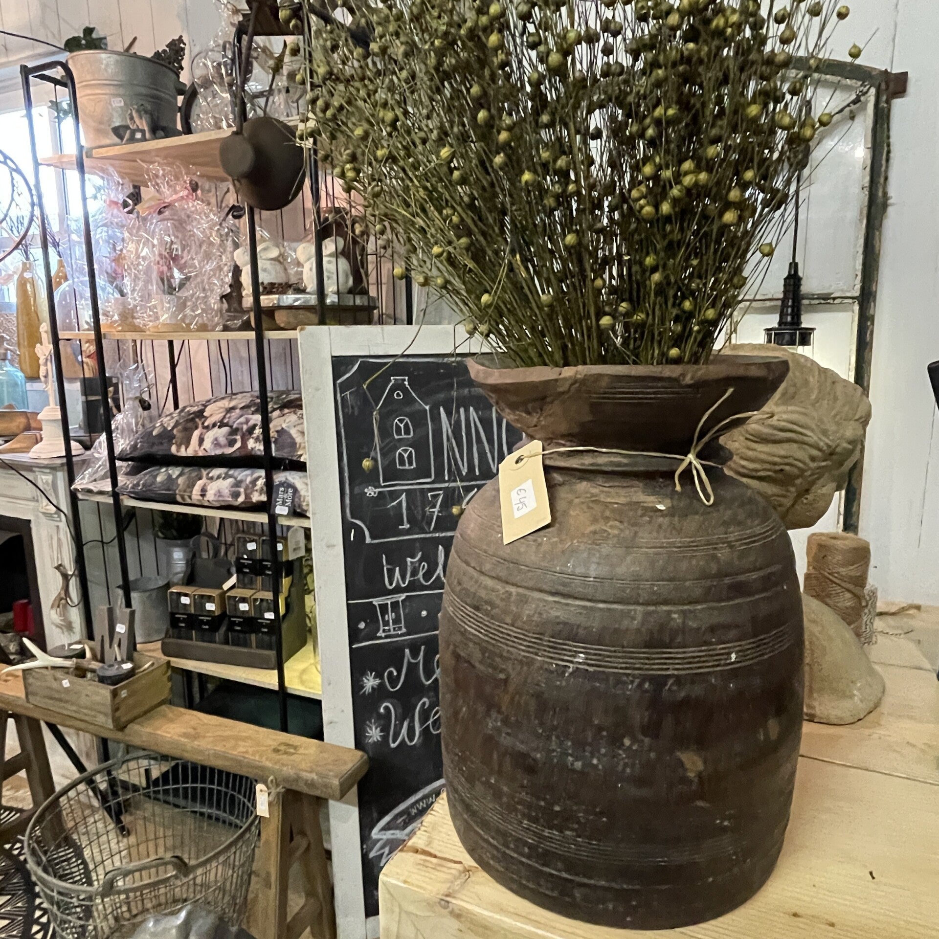 Pot groot - hout - Nepalese pot