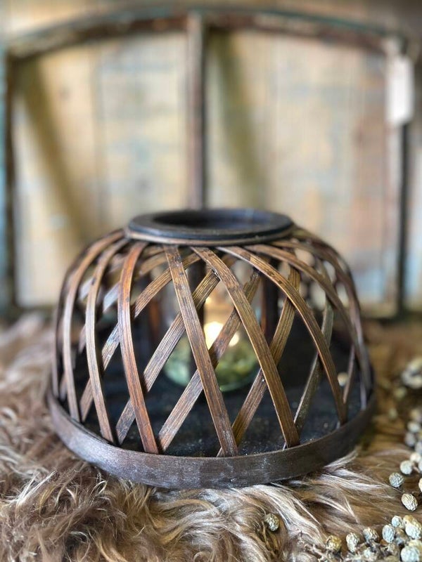 Windlicht Rattan