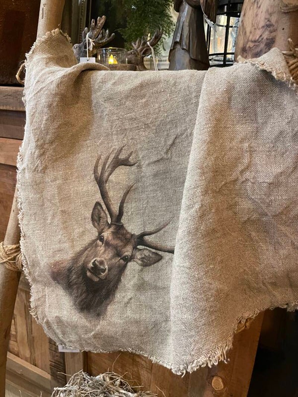 Prachtig shabby doek rendier