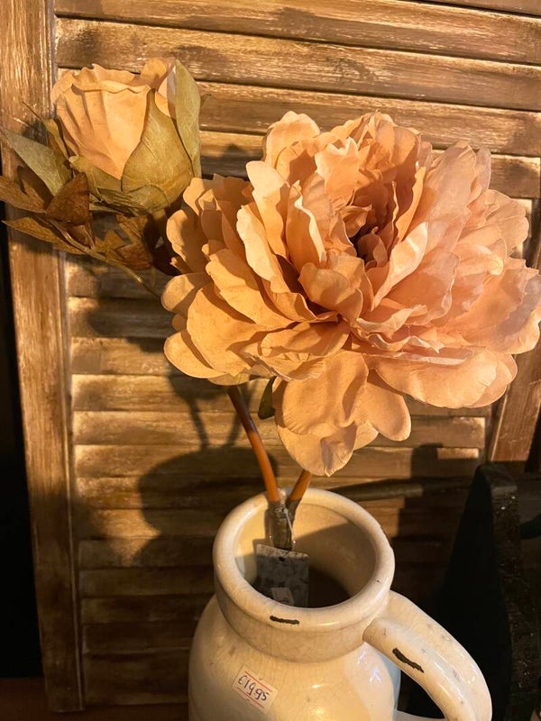 Kunstbloem Peony Misty Cream.