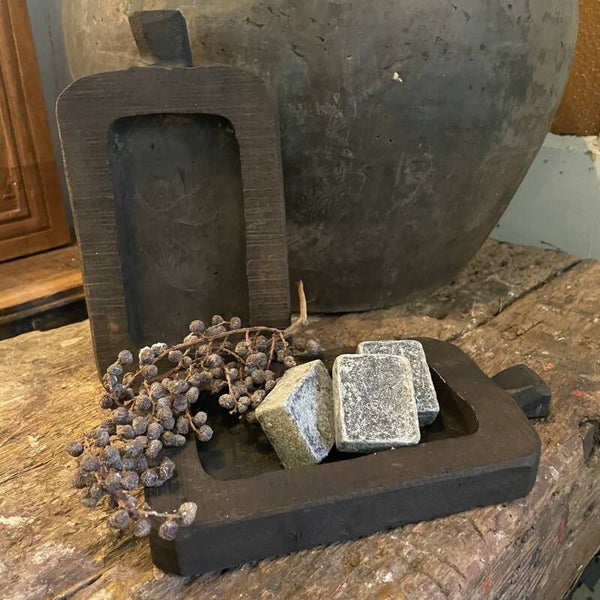 Bakje hout met handvat