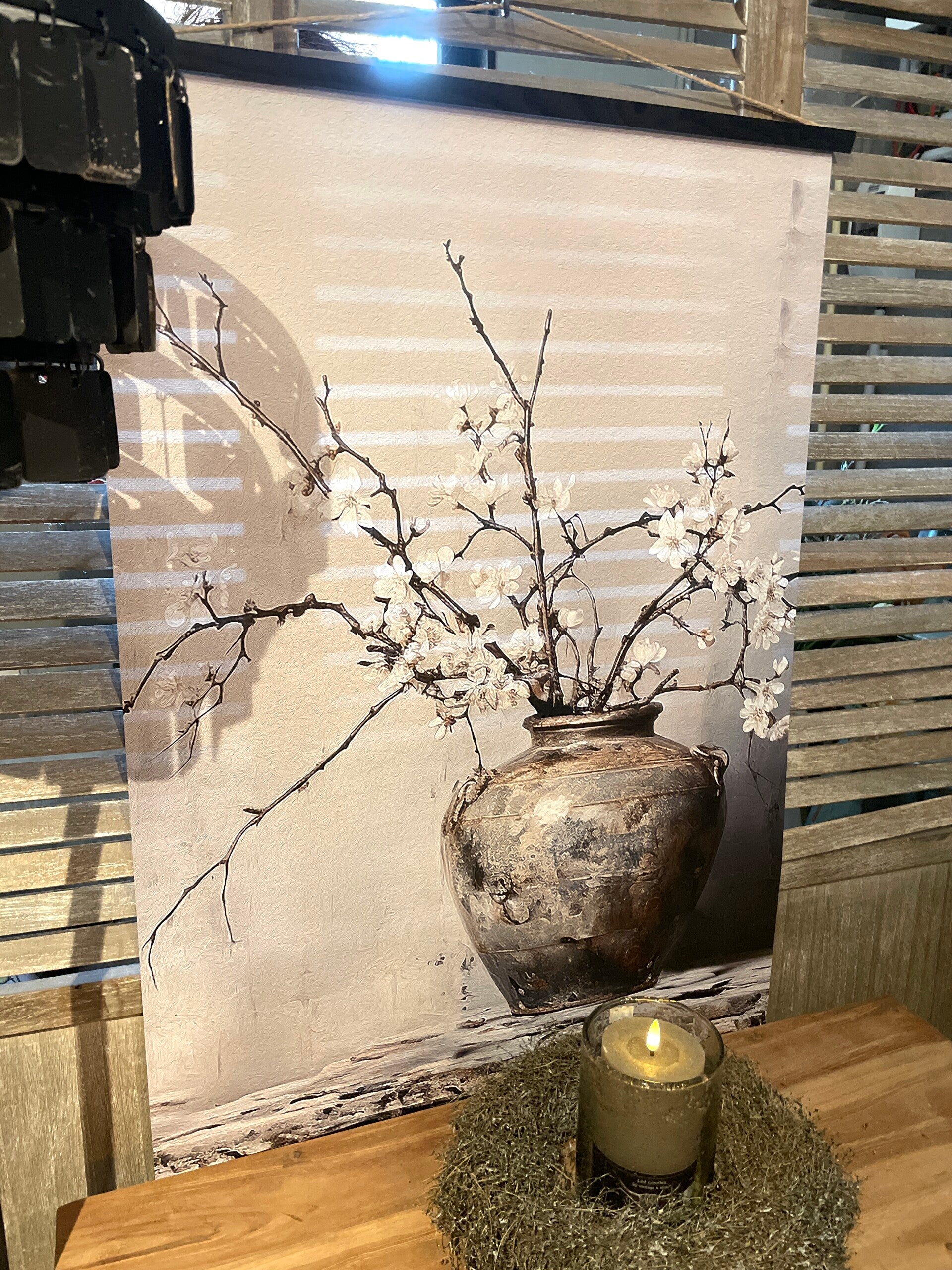 Wanddoek Oude pot met takken