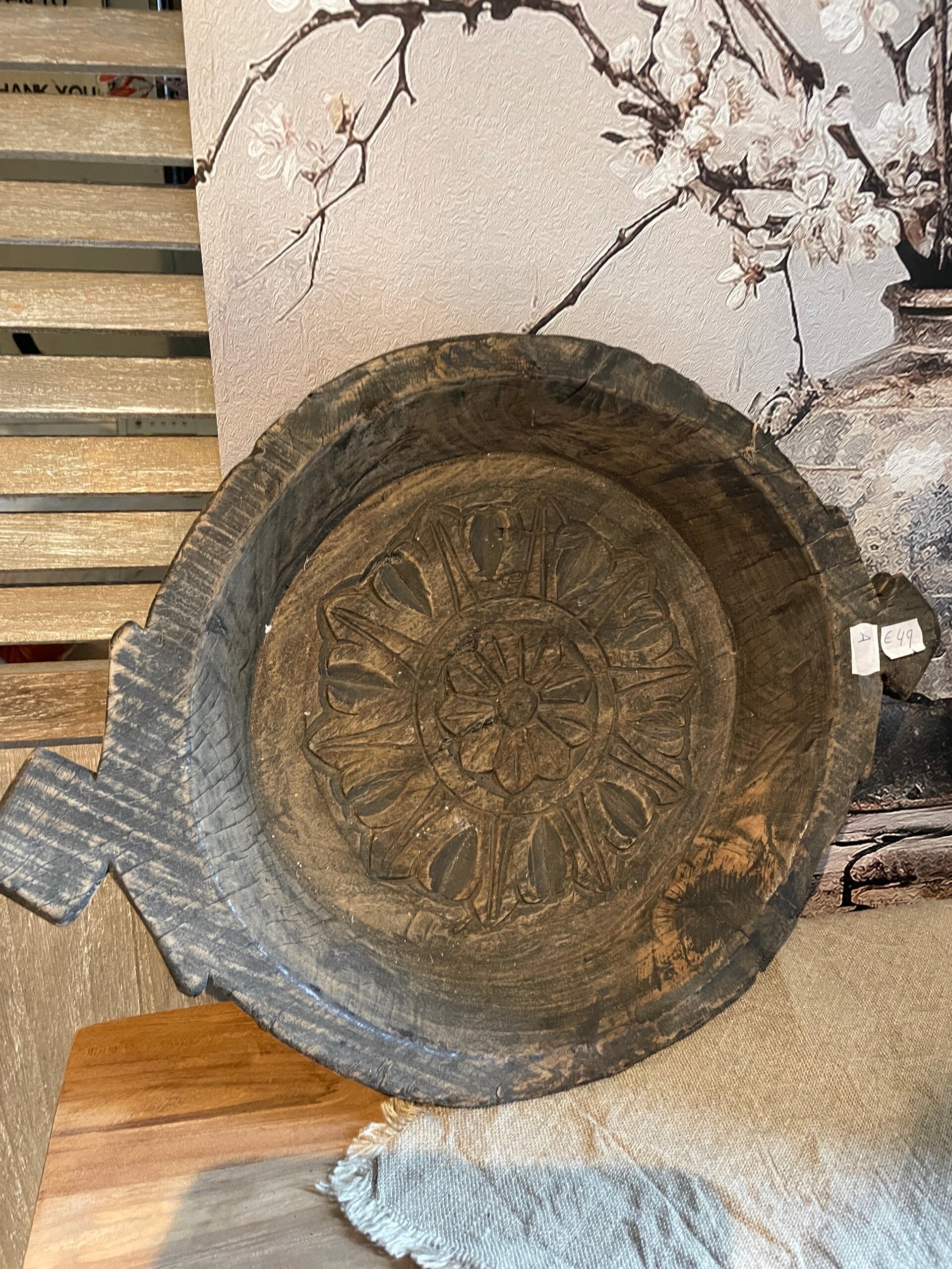Houten  chapati schaal (A)