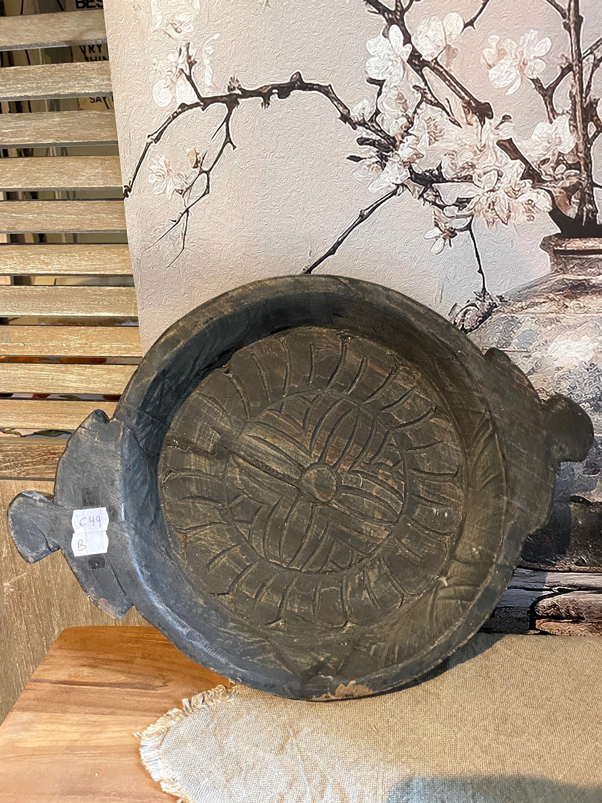 Houten  chapati schaal (B)
