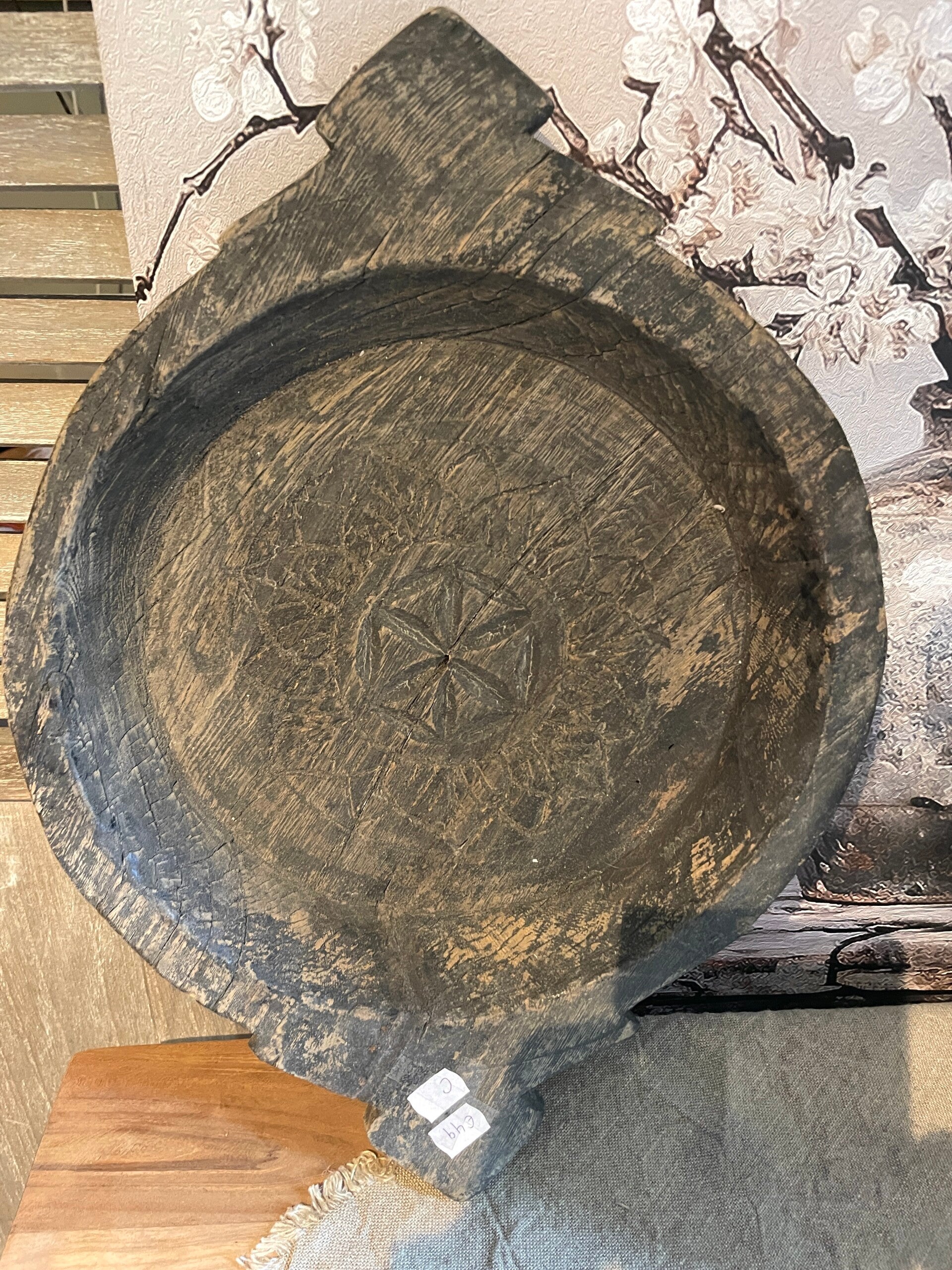Houten chapati schaal (C)