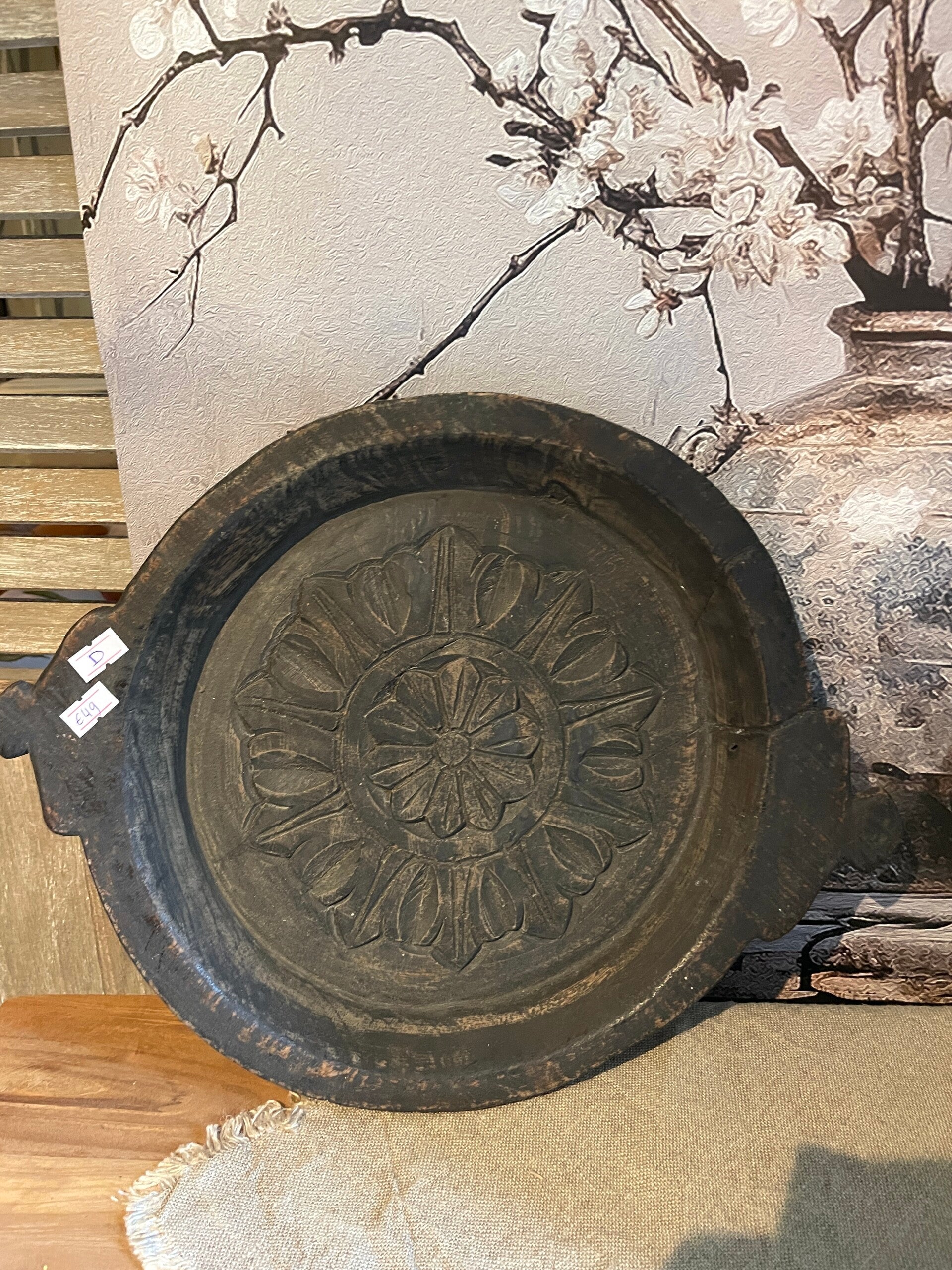 Houten chapati schaal (D)