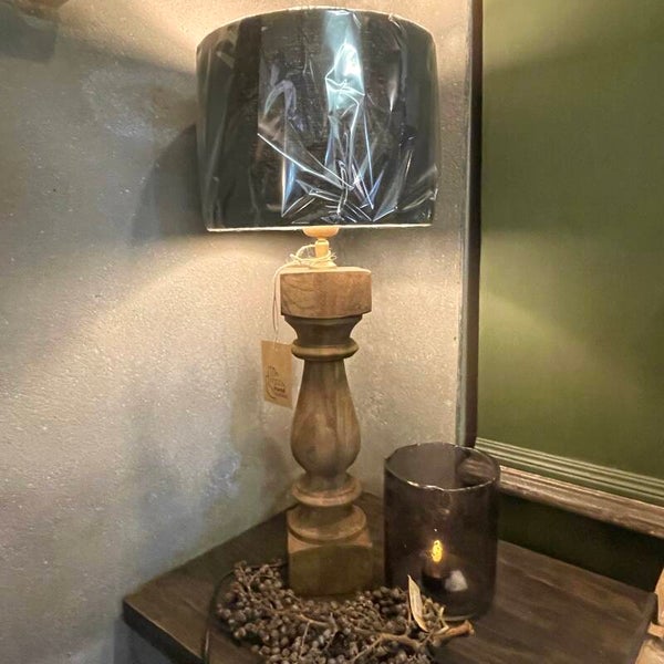 Schemerlampvoet hout baluster (H47 cm) *VERKOCHT*