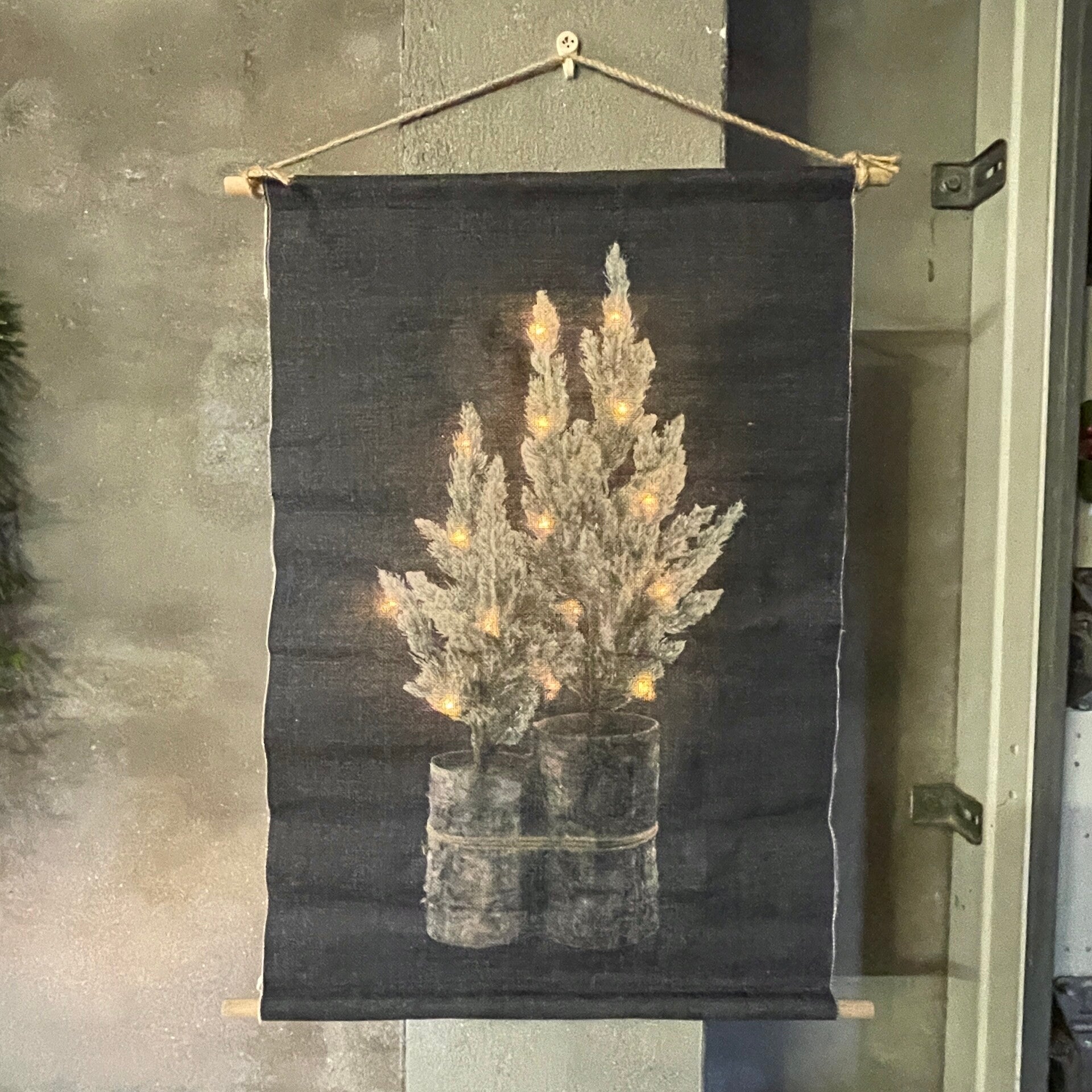 Kerst wanddoek (led) 40x60cm