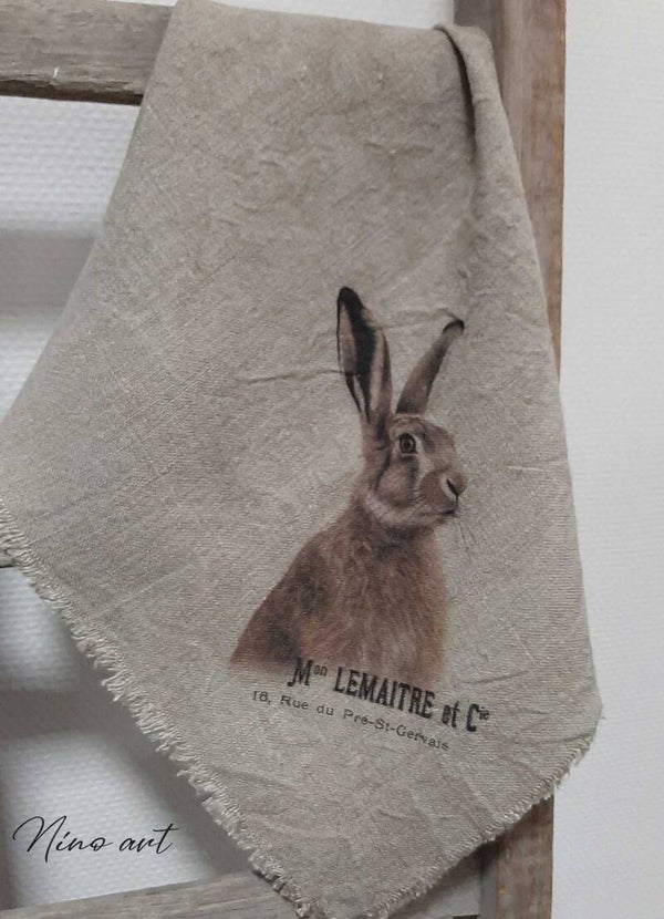 Shabby linnen doek haas