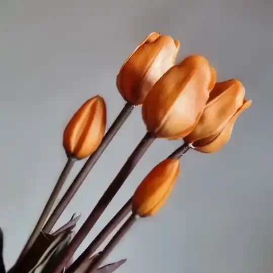 Kunstbloem, tulp oranje /terra 43 cm