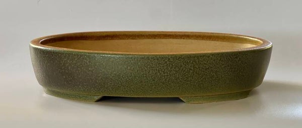 110. Ovale vert/brun 23,5x19,5x4,5