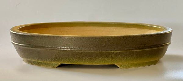 113. Ovale vert/brun 24,5x20,5x4,5