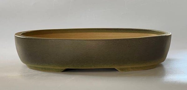 117. Ovale vert/brun 24x19,5x4,5