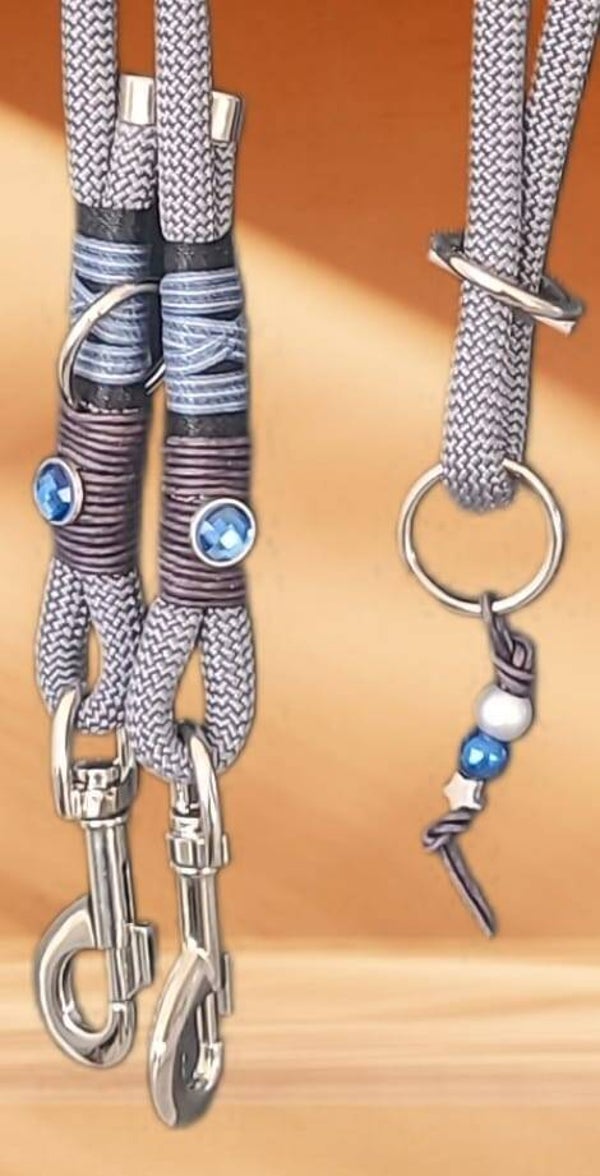Seil Leine Nylon grau blau