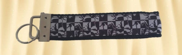 Gurtband Schlüsselanhänger schwarz weiß