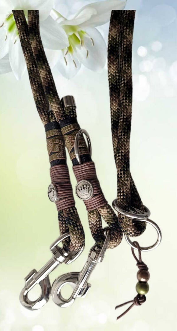 Tau-Leine Nylon braun/grün