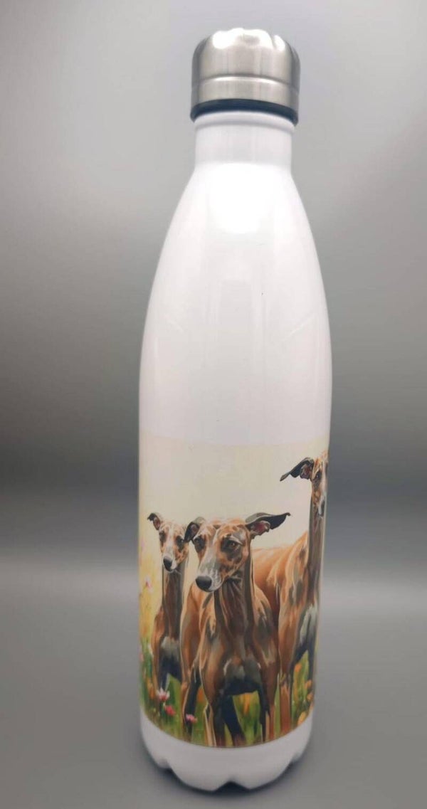 Thermosflasche Galgos & Blumen