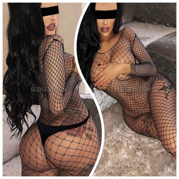 Combinaison Sexy filet de pêche Bodystocking Large résille Domina Collant Leg