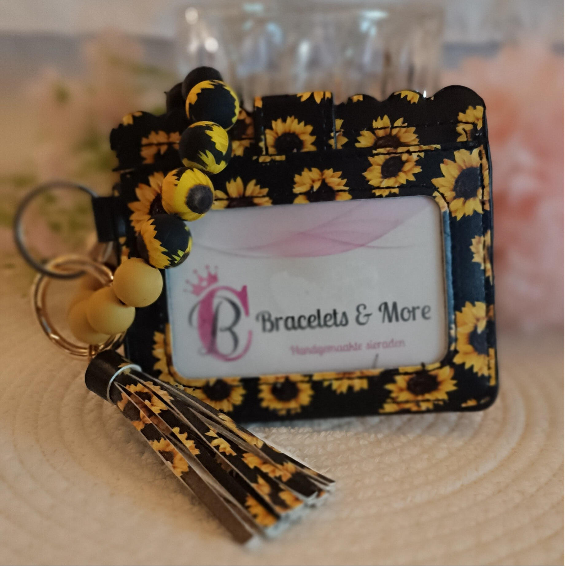 Pasjes Houder Zonnebloem Zwart