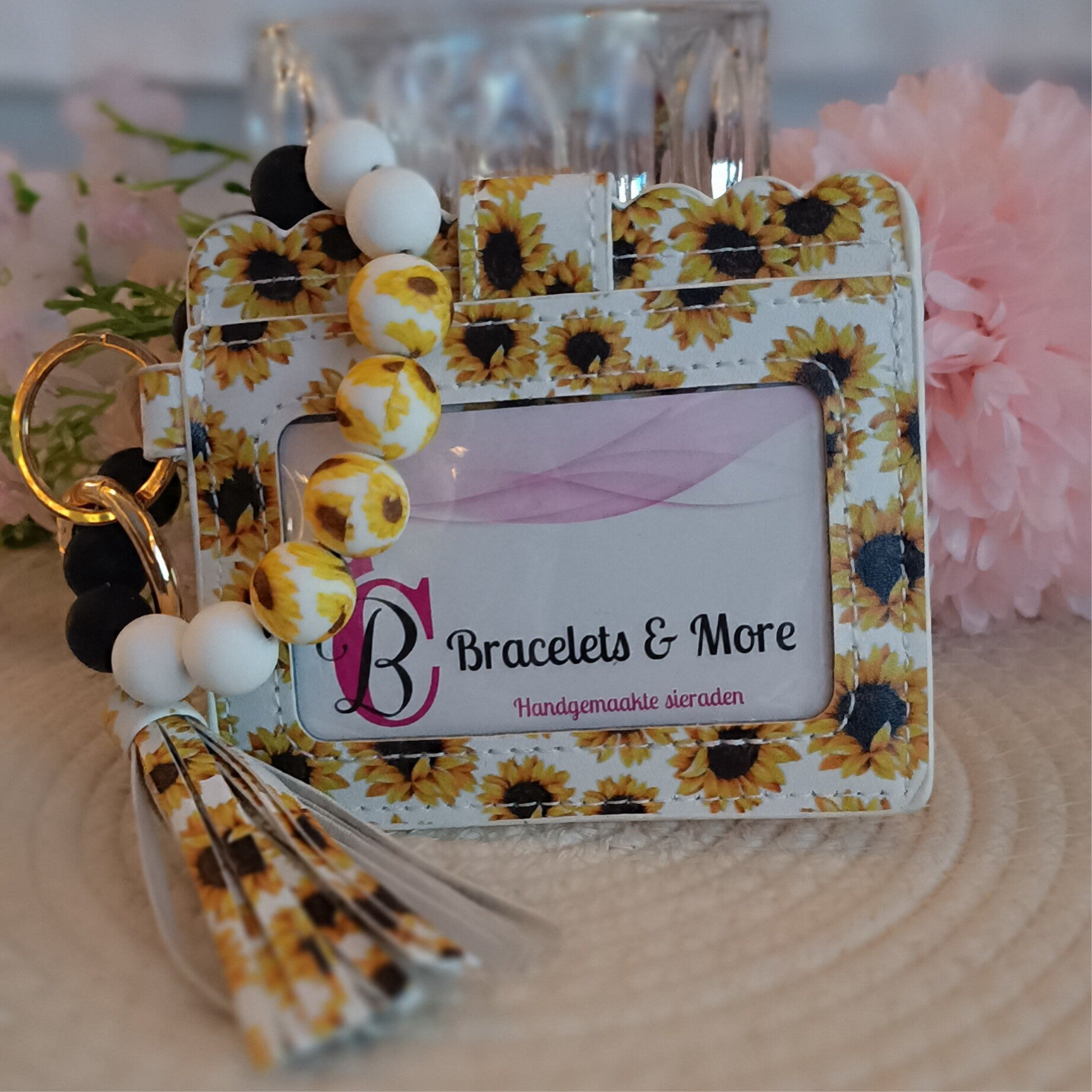 Pasjes Houder Zonnebloem Wit