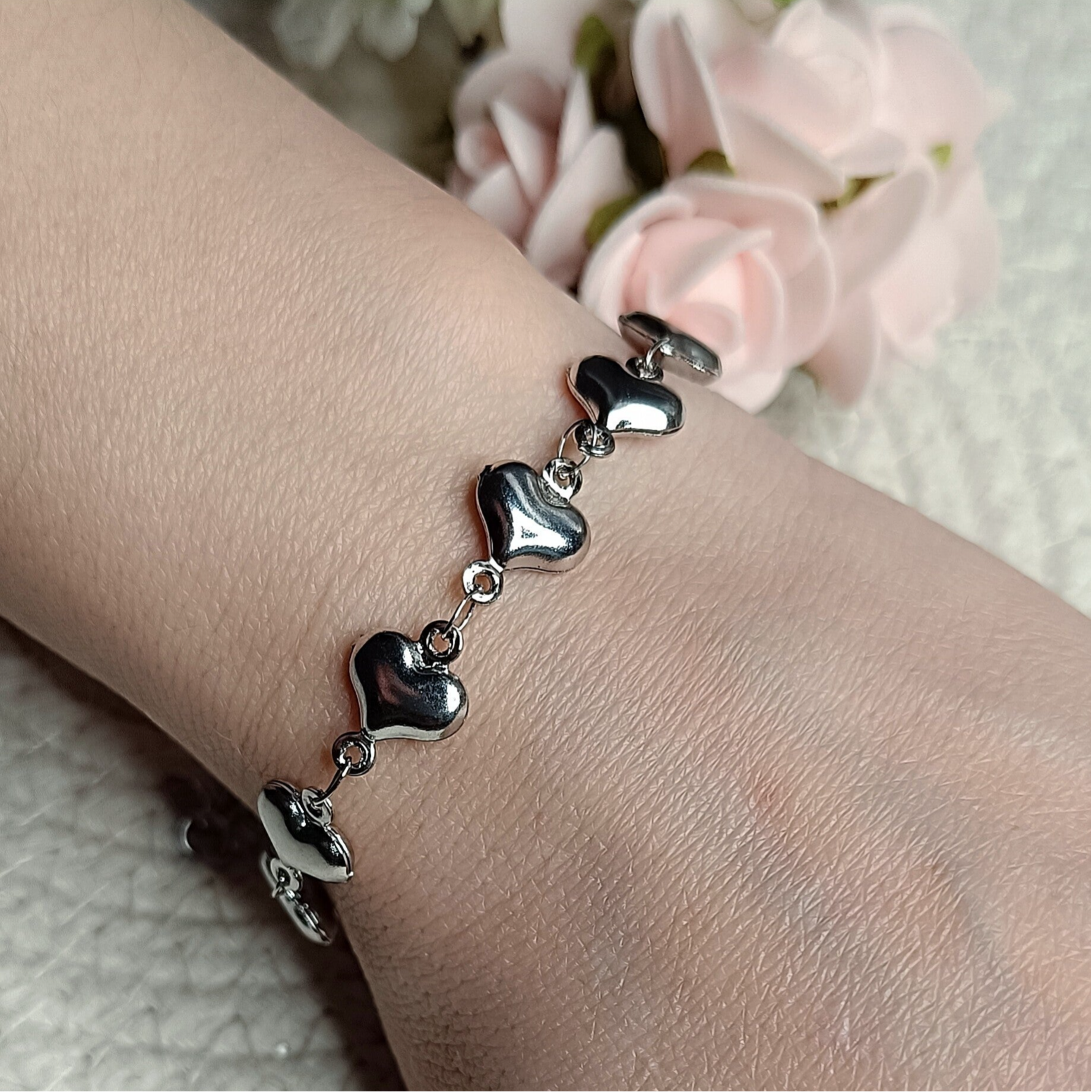Silver Heart Armband