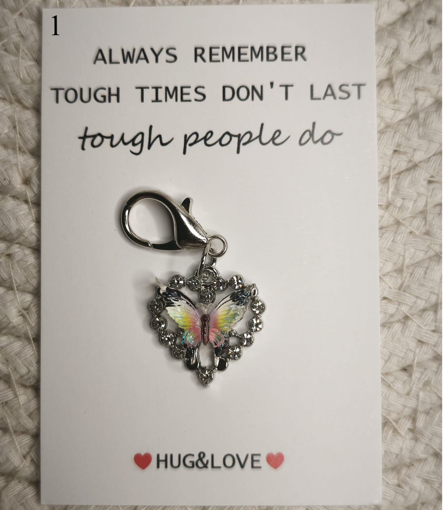 Pocket Hug Vlinder Hart Zilver