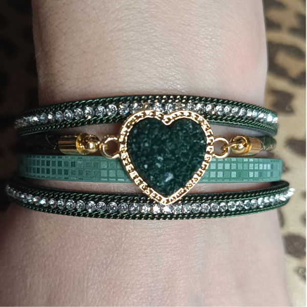 Emerald Boho Love - Wikkelarmband