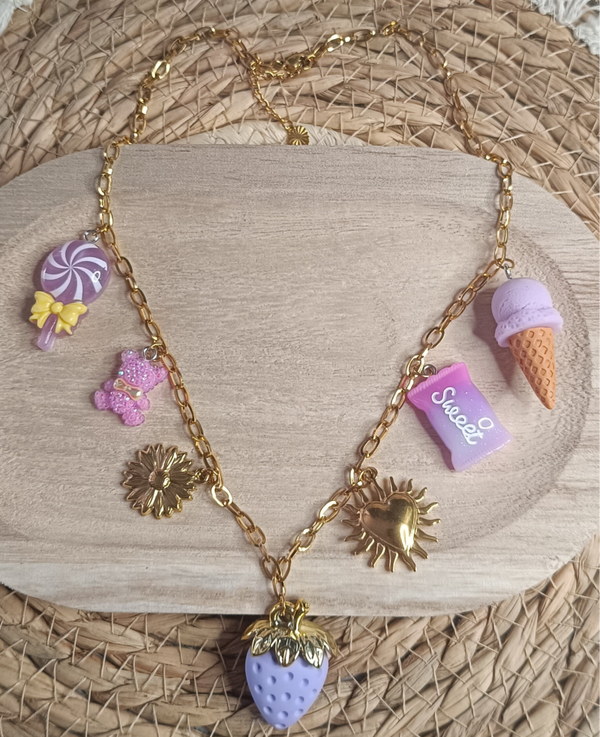 Sweet Licious Charm Necklace – Paars