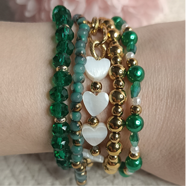 Forest Gold & Hearts Armbandenset