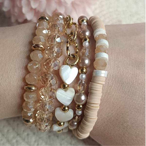 Golden Sand & Hearts Armbandenset
