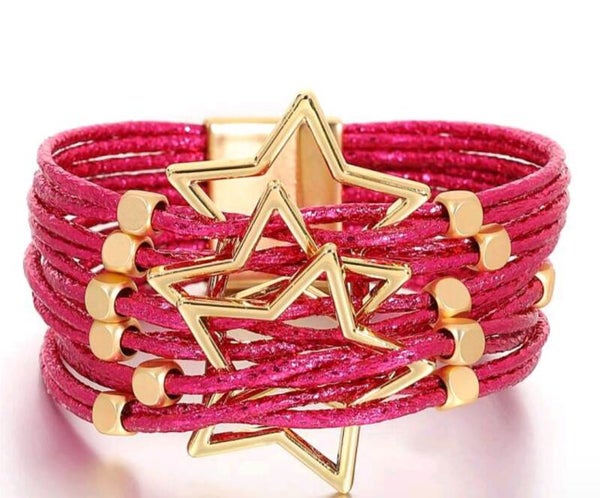 Ster  Armband Fel Roze