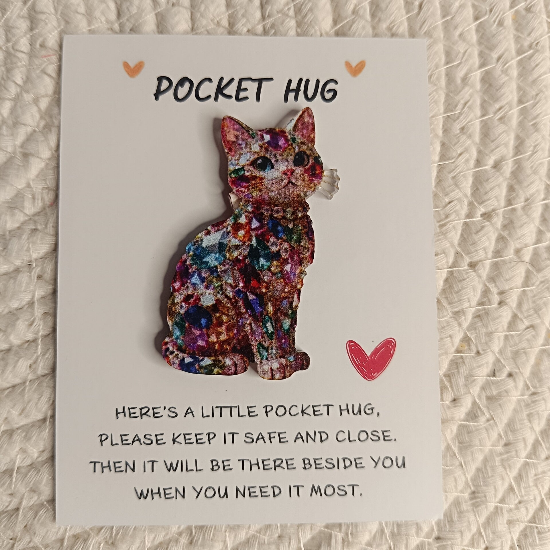 Pocket Hug Kleurrijk Katje