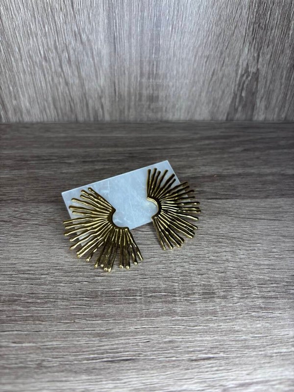 Boucles d'Oreilles Dorées Demi Soleil